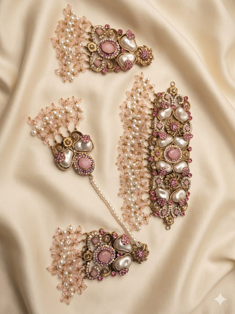 Light pink turkish chokar set
