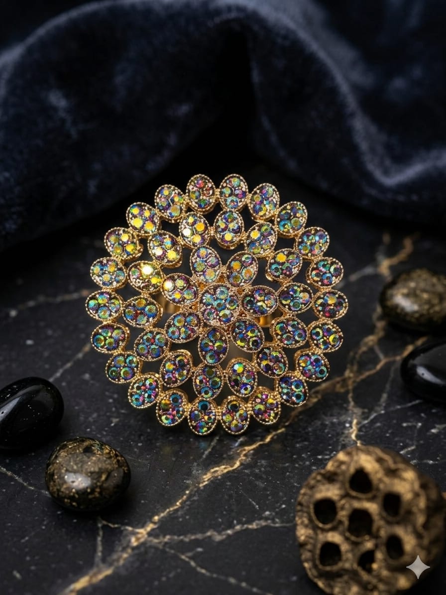 Celestial Bloom Cocktail Ring
