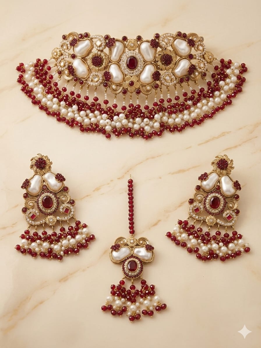 Royal red turkish chokar set